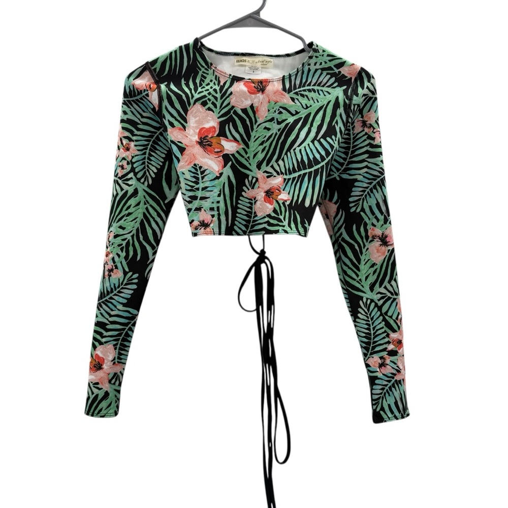 Free People x Beach Riot Swim Top Women’s‎ Size Small Floral Lace Up Back Top